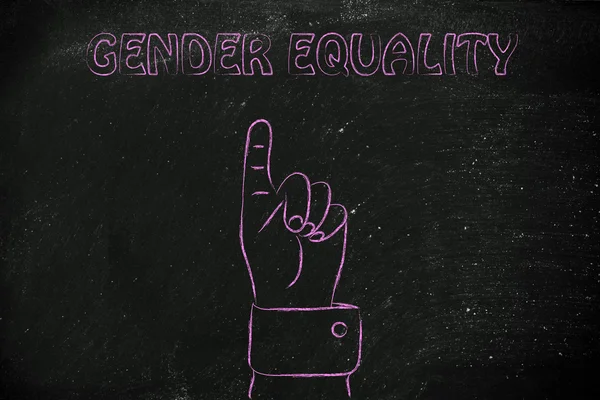 Viszont, mutatva az írás a nemek közötti egyenlőség — Stock Fotó