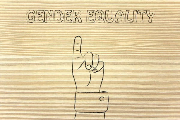 Viszont, mutatva az írás a nemek közötti egyenlőség — Stock Fotó