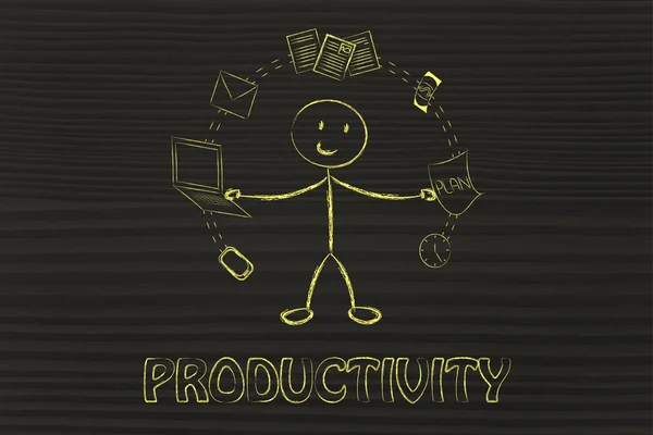 Produktivität und Multitasking-Konzept — Stockfoto