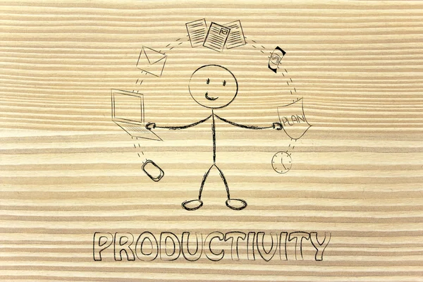 Produktivitet og fleroppgavekonsept – stockfoto