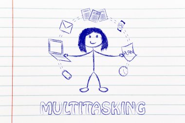 Productivity and multitasking concept clipart