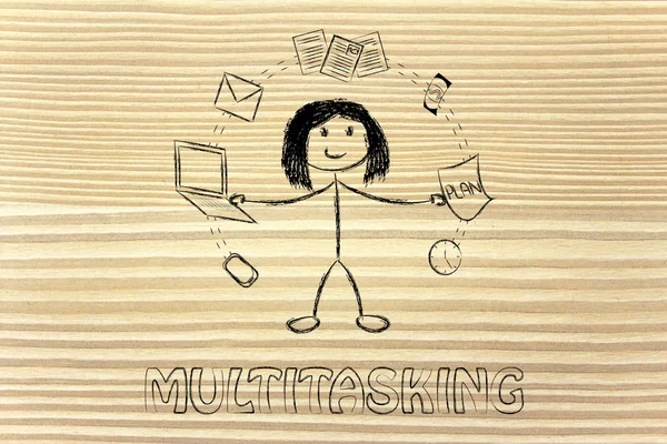 Produktivität und Multitasking-Konzept — Stockfoto