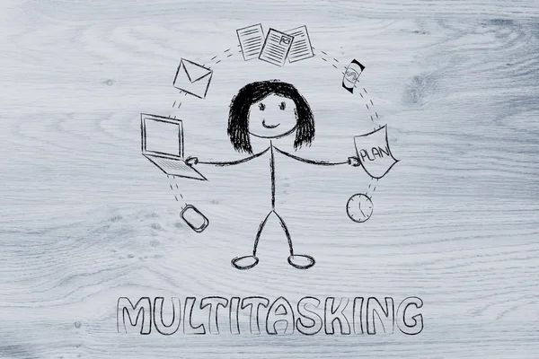 Produktivitet och multitasking koncept — Stockfoto