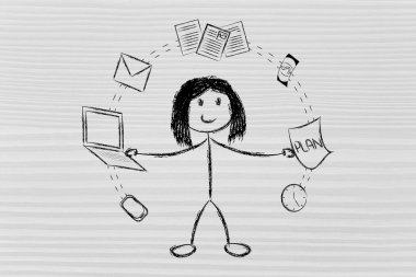 Productivity and multitasking concept clipart