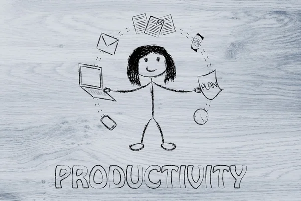 A termelékenység és a multitasking koncepció — Stock Fotó