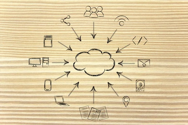 Concepto de procesamiento de big data y cloud computing —  Fotos de Stock