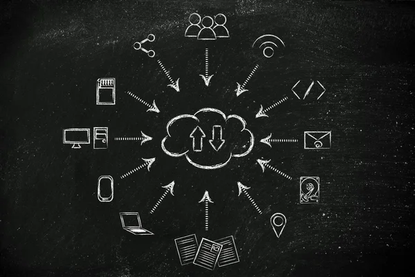 大きなデータの処理とクラウドの概念を計算 — ストック写真