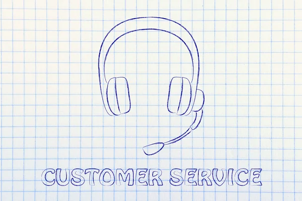 Klient serwisu słuchawki — Zdjęcie stockowe