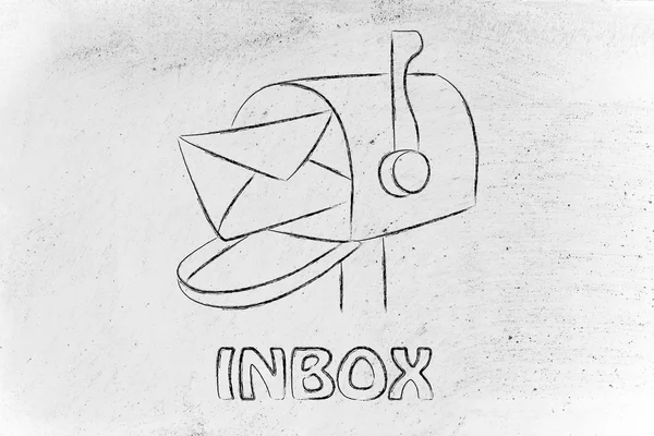 Briefkasten mit Brief — Stockfoto
