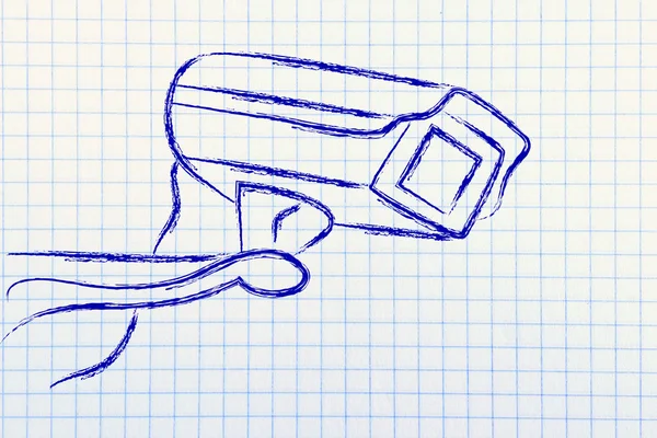 Ilustracja kamera CCTV bezpieczeństwa — Zdjęcie stockowe