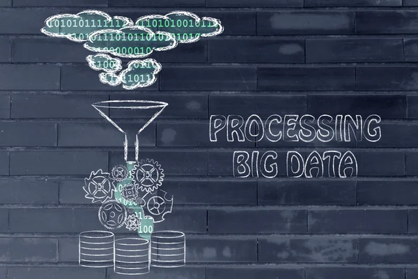 Begreppet big data behandling och lagring — Stockfoto