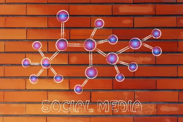 Sociální média a online sítí — Stock fotografie
