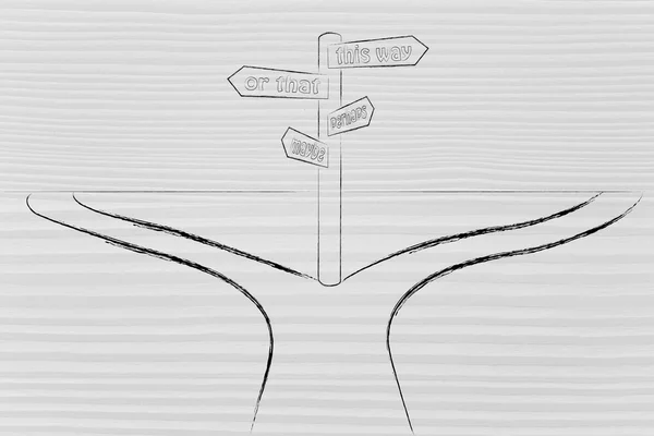 Crossroads kavramı: kararlar ve seçimler — Stok fotoğraf