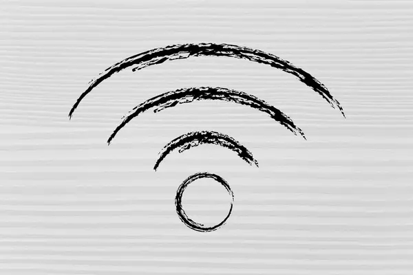 Wi Fi 신호 상징의 그림 — 스톡 사진