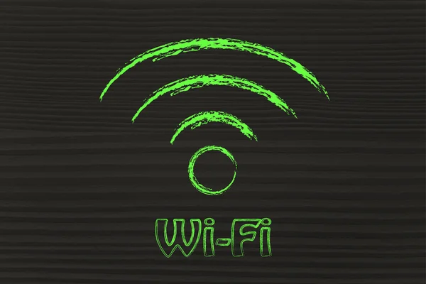 Ilustrarea simbolului semnalului Wi-Fi — Fotografie, imagine de stoc