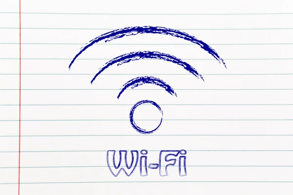 Wi-Fi 信号符号的插图 — 图库照片