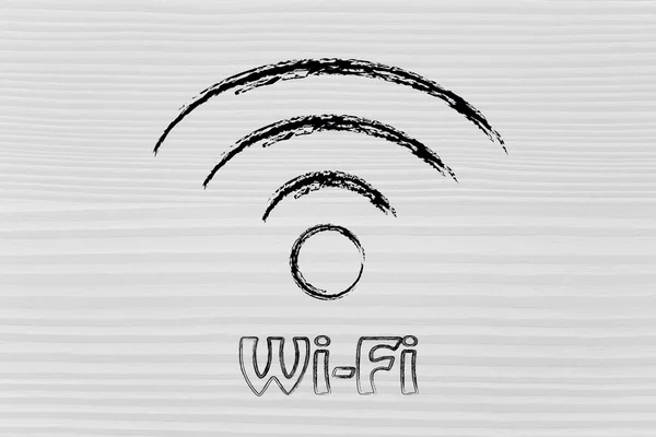Wi-Fi 信号符号的插图 — 图库照片