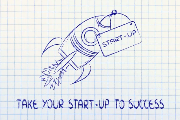 Concept of leading a start-up business to success