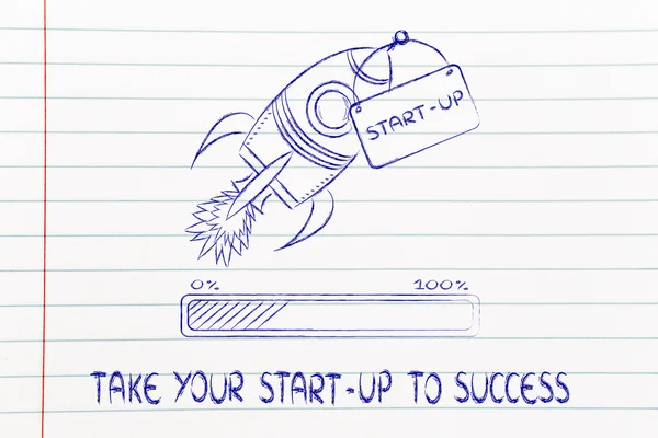 Concept of leading a start-up business to success