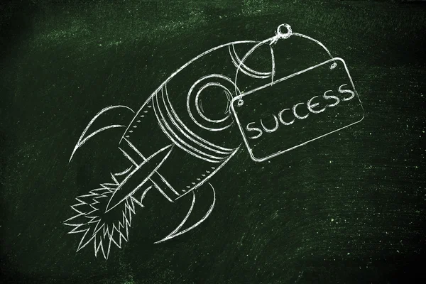 Rocket illustration, let your success take off — Stock Photo, Image