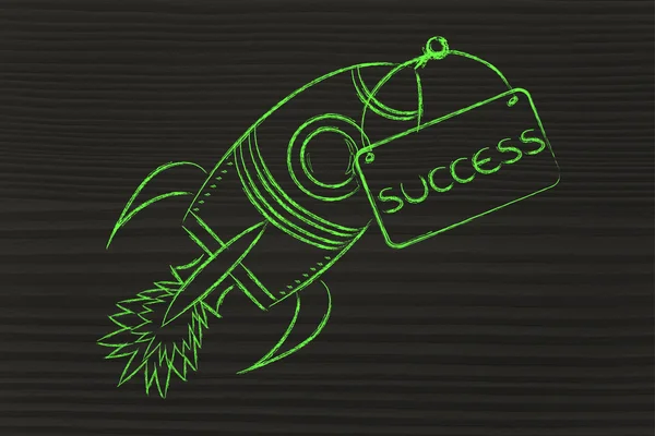 rocket illustration, let your success take off