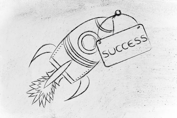 Rocket illustration, let your success take off — Stock Photo, Image