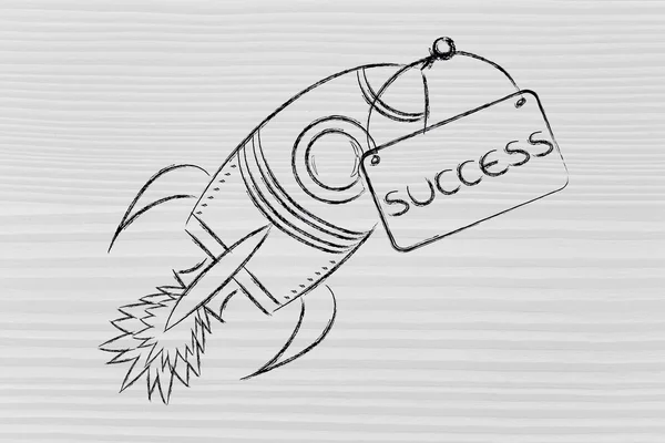 Rocket illustration, let your success take off — Stock Photo, Image