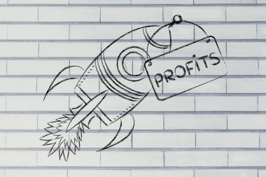 Concept of making your profits take off clipart