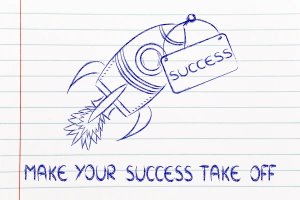 Rocket illustration, let your success take off — Stock Photo, Image