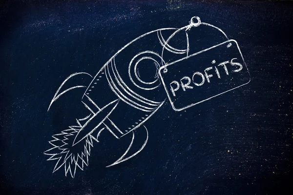 Concept of making your profits take off — Stock Photo, Image