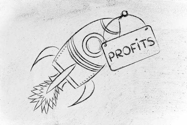 Concept of making your profits take off — Stock Photo, Image