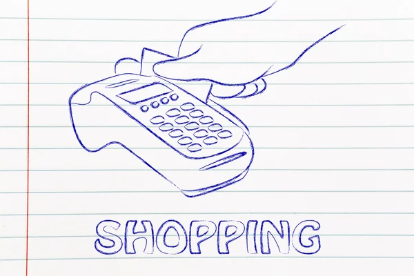 Shopping e pagamenti con carta di credito — Foto Stock