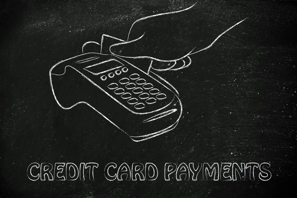 Alışveriş ve kredi kartı ödemeler — Stok fotoğraf