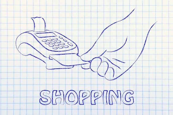 Shopping e pagamenti con carta di credito — Foto Stock