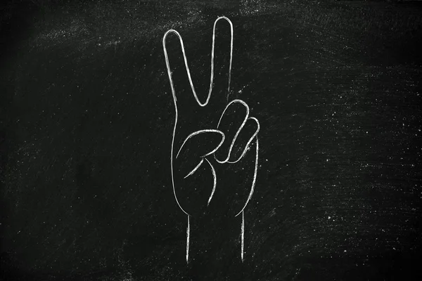 Руки роблять знак миру — стокове фото