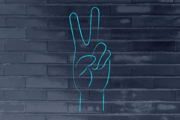 Eller barış işareti yapmak — Stok fotoğraf