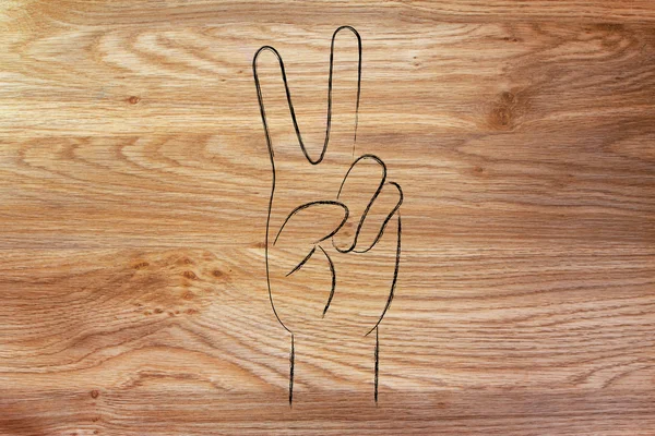 Hands making peace sign — Stock Photo, Image