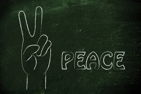 Hands making peace sign — Stock Photo, Image