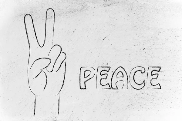 Hands making peace sign — Stock Photo, Image