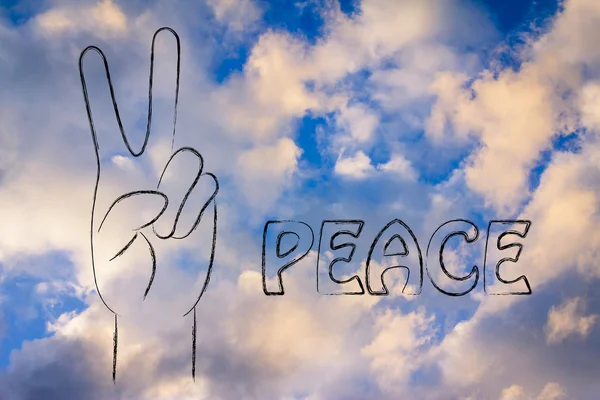 Hands making peace sign — Stock Photo, Image