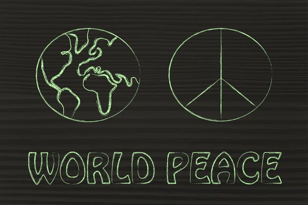 Símbolo de paz y globo — Foto de Stock