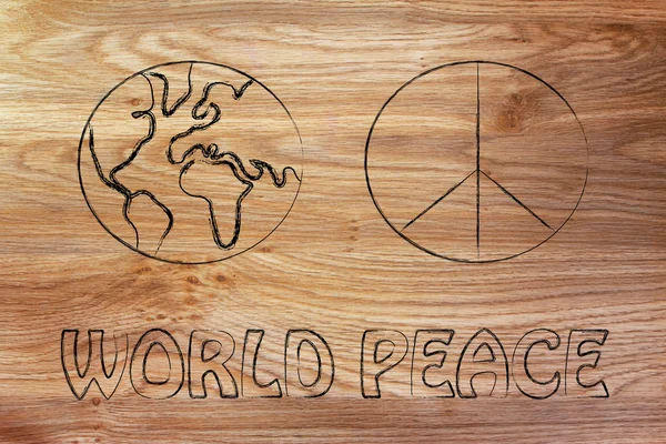 Símbolo de paz y globo — Foto de Stock