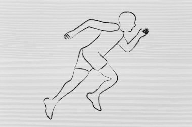 Bir sprint yapma runner adam