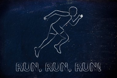 Bir sprint yapma runner adam