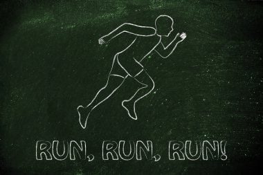 Bir sprint yapma runner adam