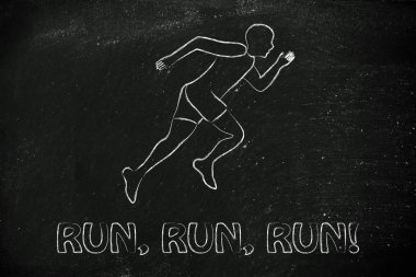 Bir sprint yapma runner adam