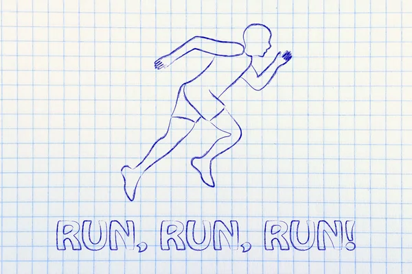 Runner man making a sprint — Stock Photo, Image