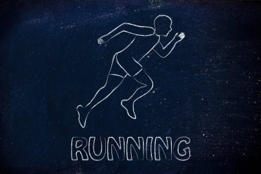 Bir sprint yapma runner adam