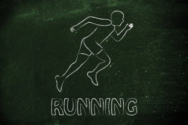 Bir sprint yapma runner adam