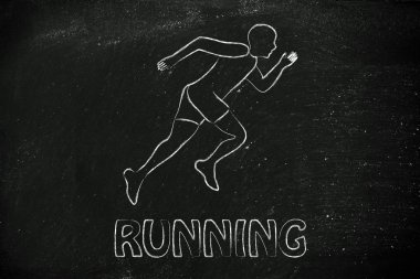 Bir sprint yapma runner adam